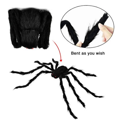 Realistic Hairy Spiders for Halloween (5-Pack)