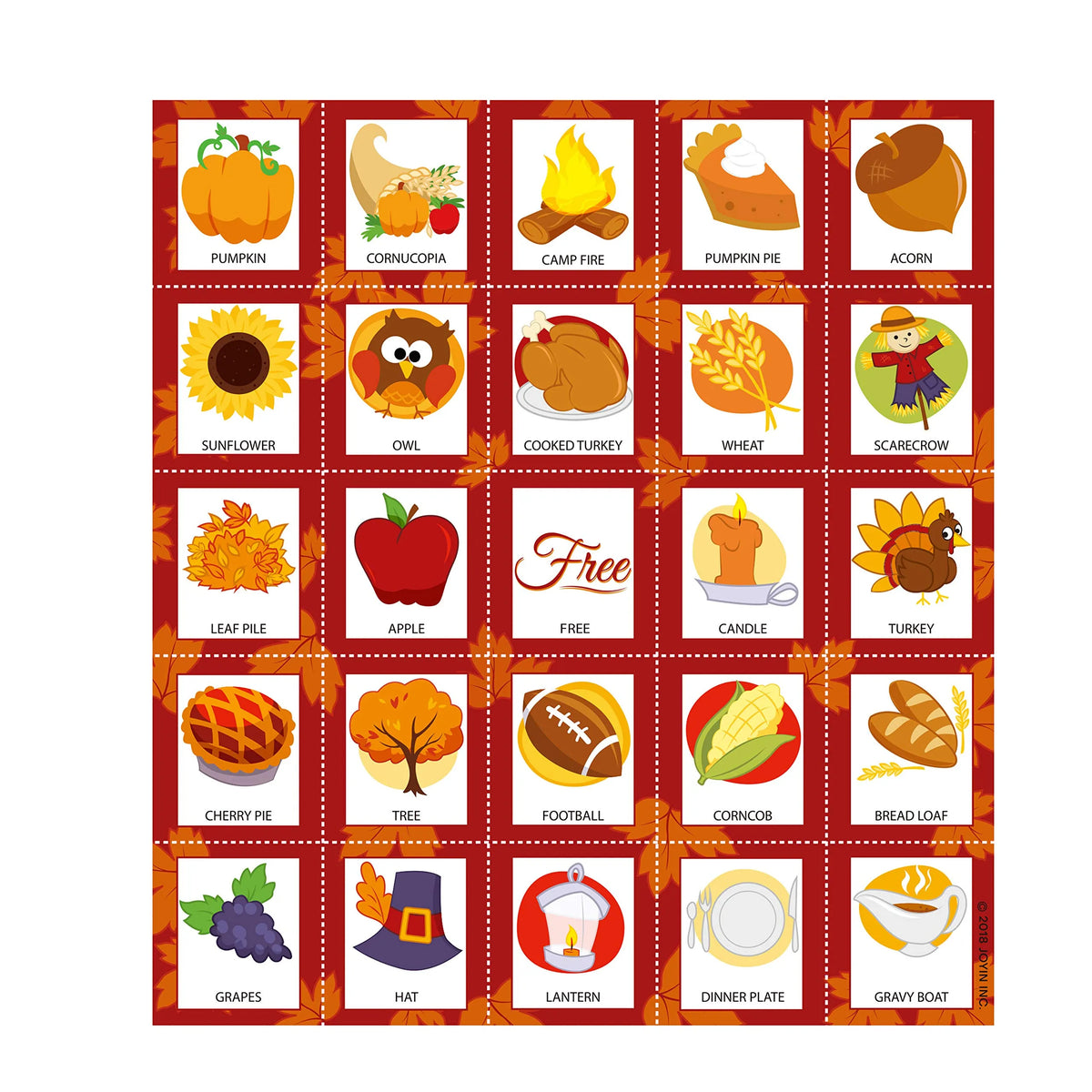 Thanksgiving Bingo Cards