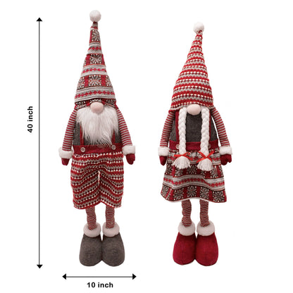 Tall Knitted Gnome Couple, 40 Inches