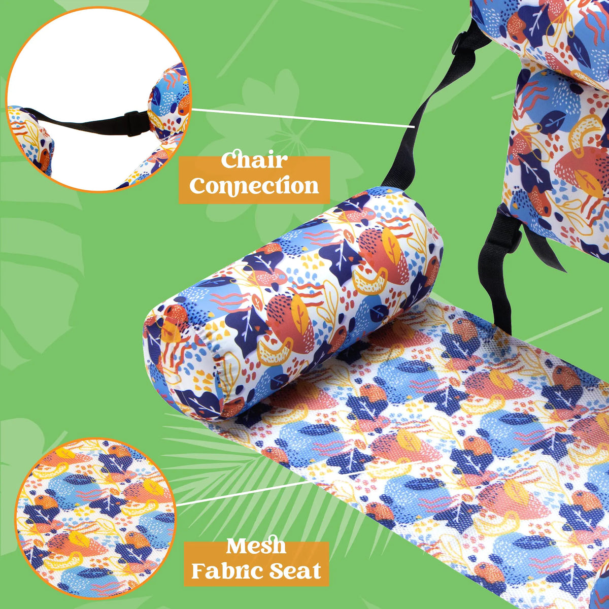 SLOOSH Flower Pattern Water Floating Chair (2-Pack)