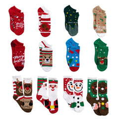 12 Days of Socks Advent Calendar (12 Pairs: Santa, Snowman, Reindeer, Gingerbread Man)