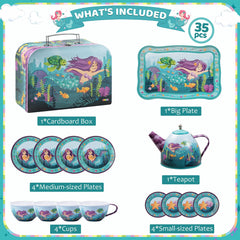 Mermaid Pretend Play Tin Teapot Set