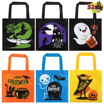 Halloween Non-Woven Colorful Tote Gift Bags (32-Pack)