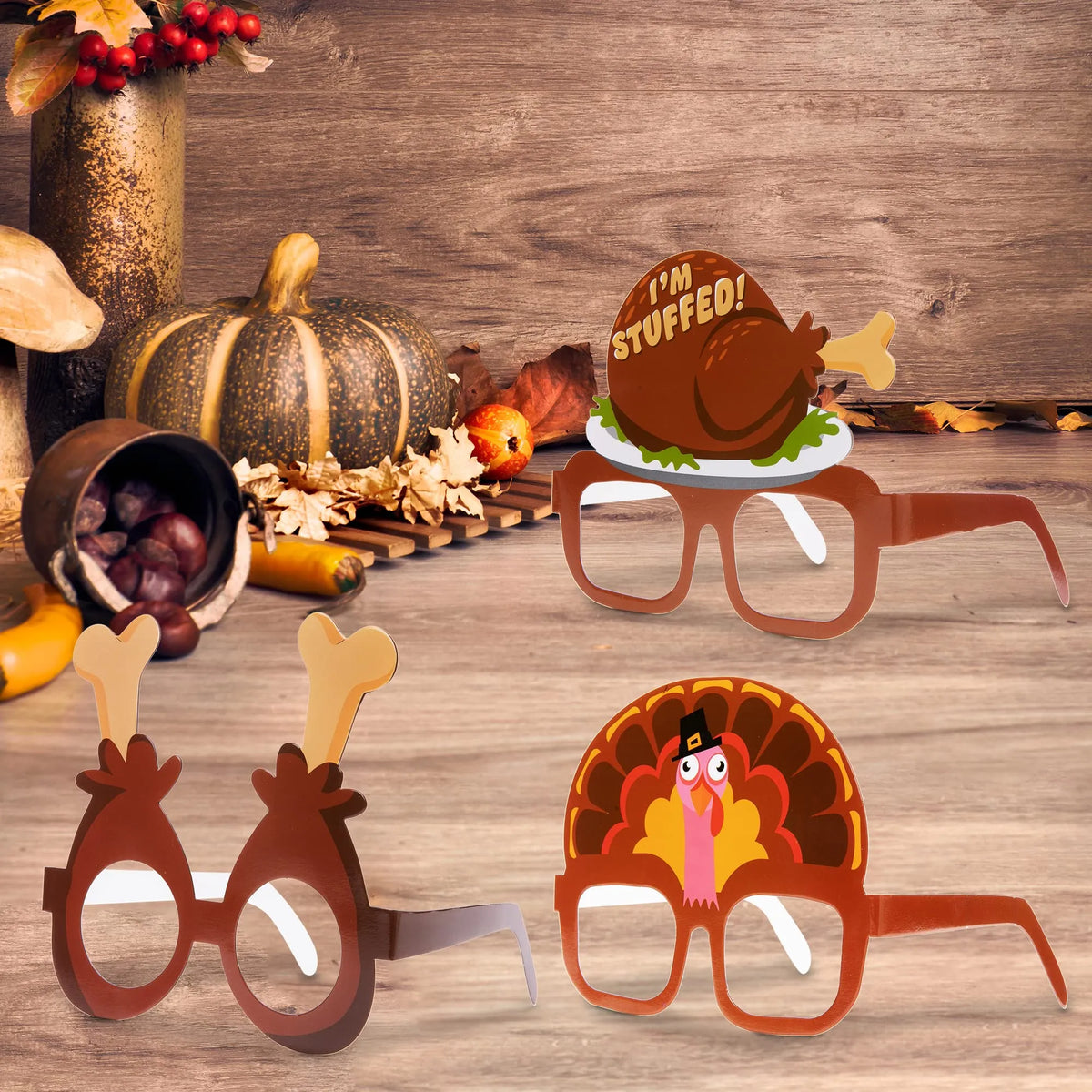 Thanksgiving Turkey Glasses Frames (48 Pack)
