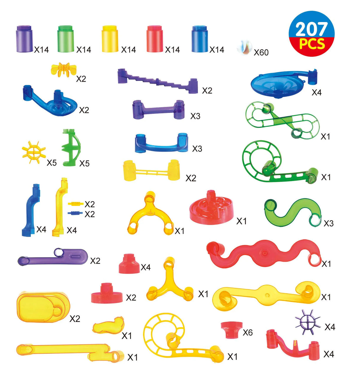 Marble Run Premium Toy Set (207 Pieces)