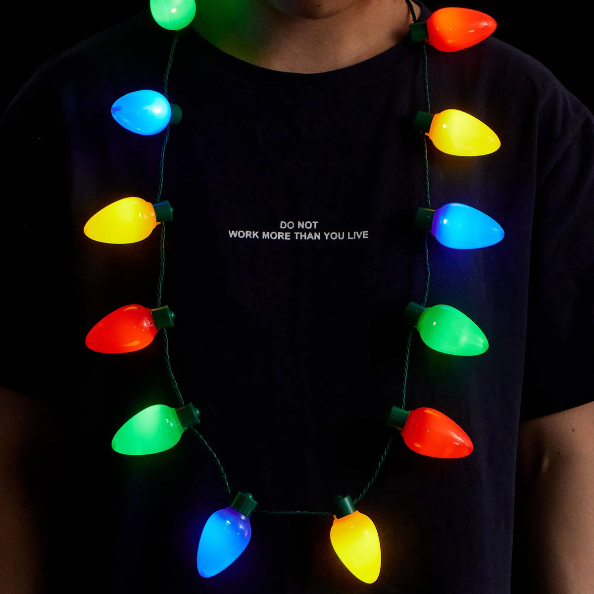 6-Pack Christmas Necklace with 12 Light Bulbs