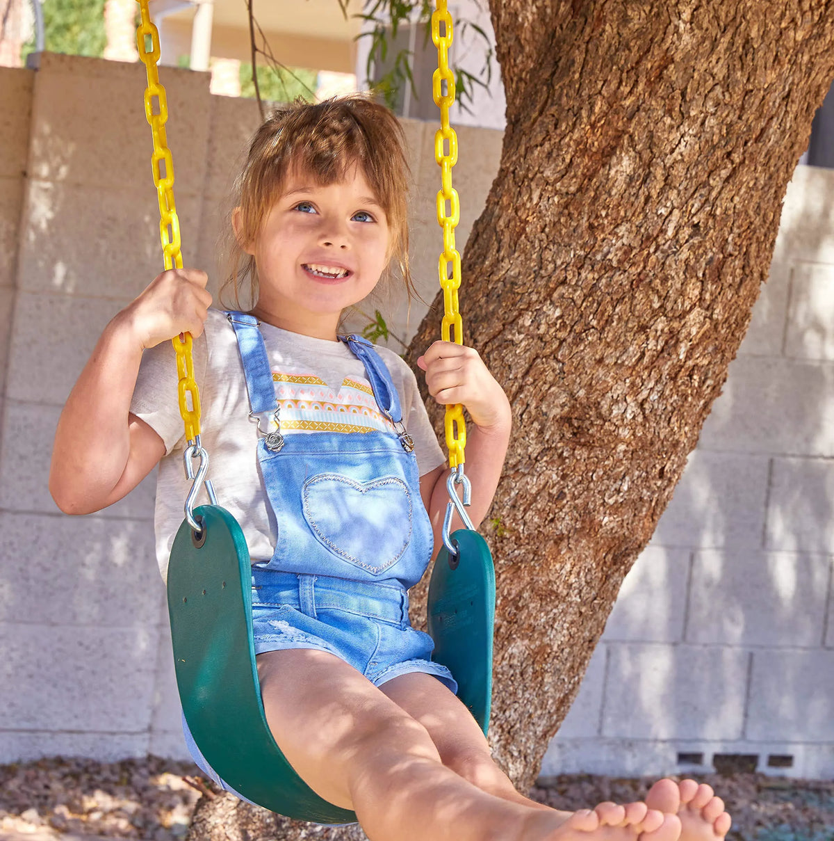 TURFEE Green Swing Seats with 66-Inch Chain, 2-Pack
