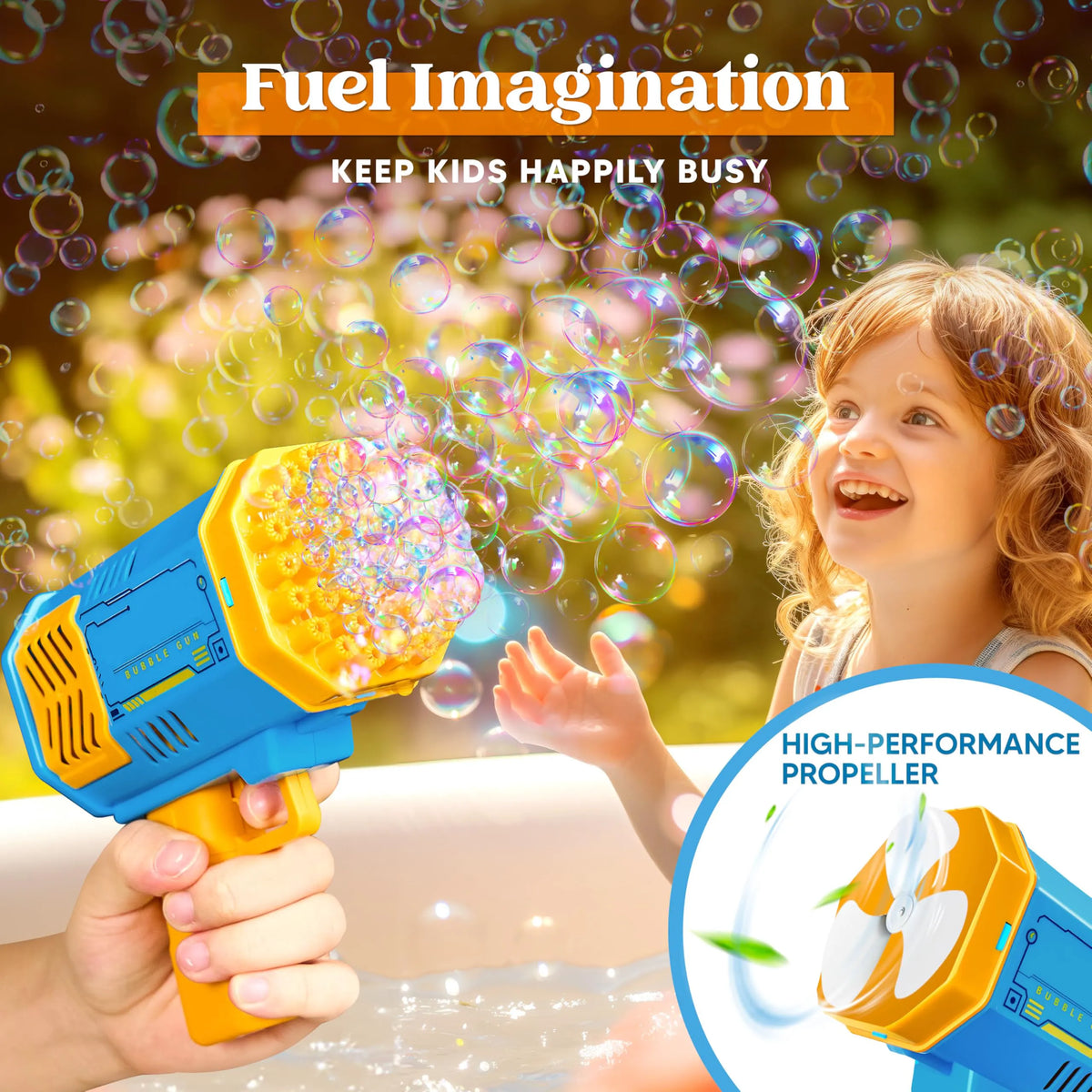 Sloosh 2-Pack Bubble Machine - Bazooka Rocket Bubble Gun Toy for Kids Ages 4-8, Adults, Party Favors, Summer, Wedding, Easter