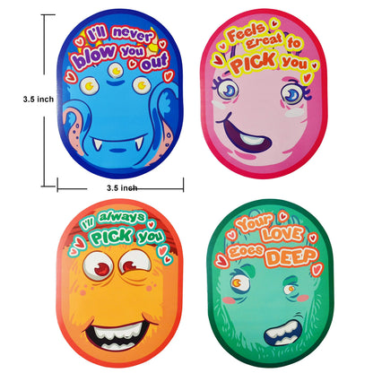 28Pcs 'I Pick Your Nose' Pencil Sharpener Set - Kids Valentine's Cards for Gifts