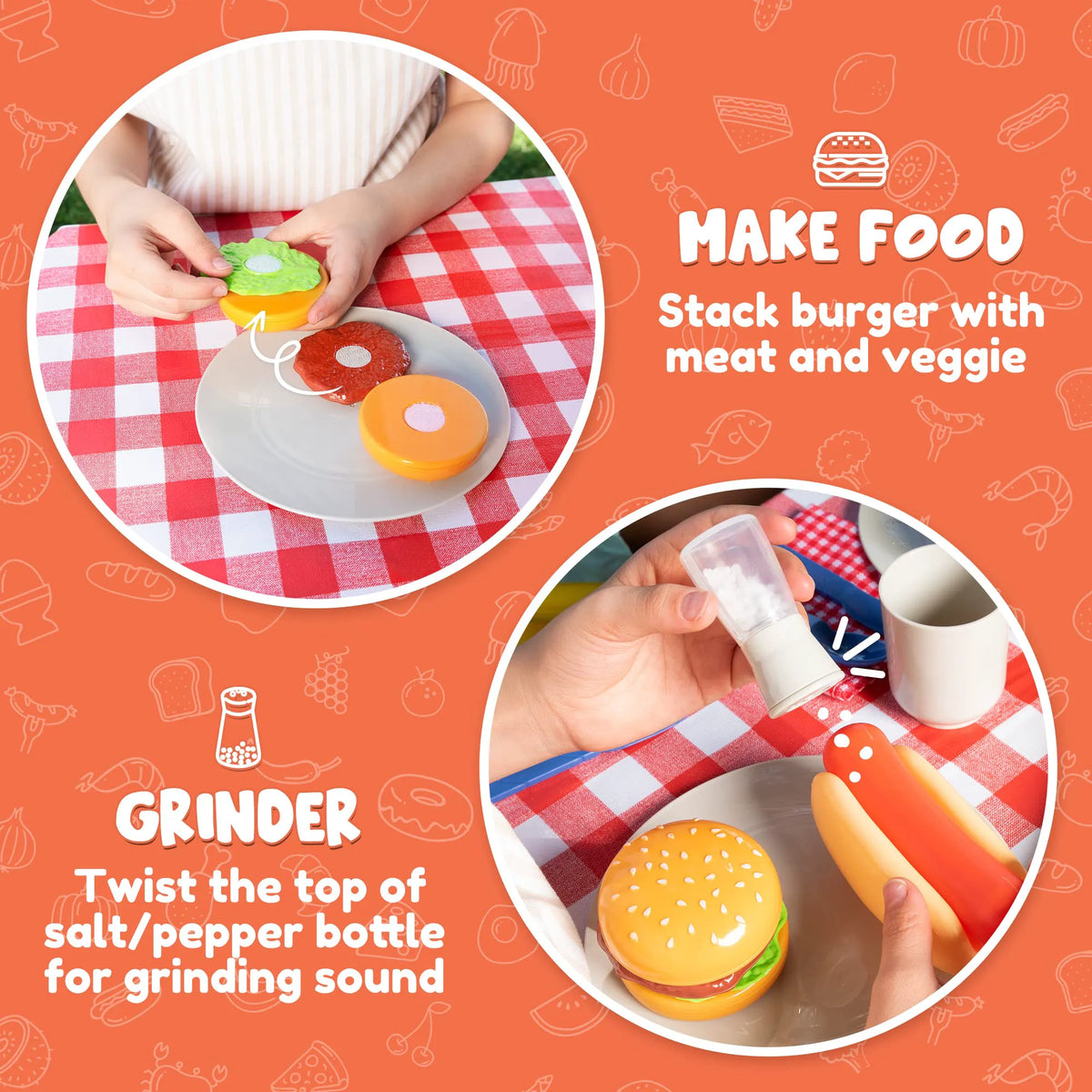 PLAY-ACT Toy BBQ Grill Set