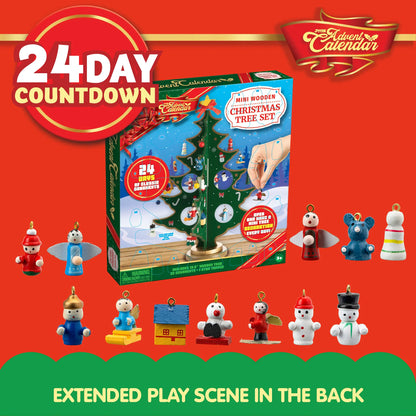 Wooden Tabletop Christmas Tree Advent Calendar