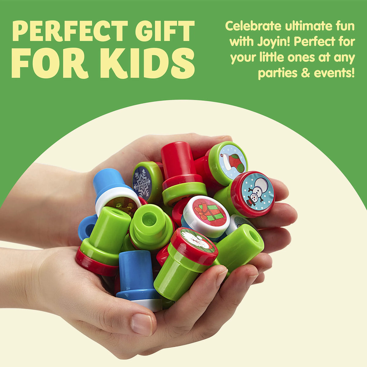 1.5-Inch Christmas Stamps Assortment, 50 Pieces