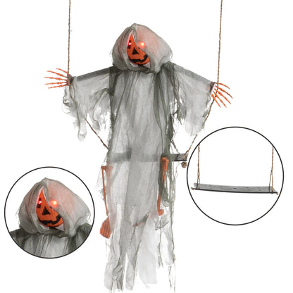 2-Pack Halloween Lighted Swinging Pumpkin & Witch