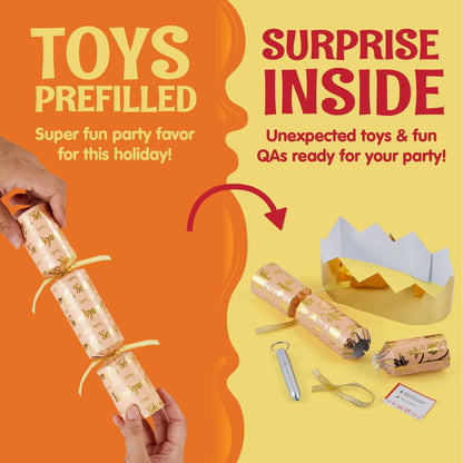8-Piece Thanksgiving Cracker Set in Gold Theme