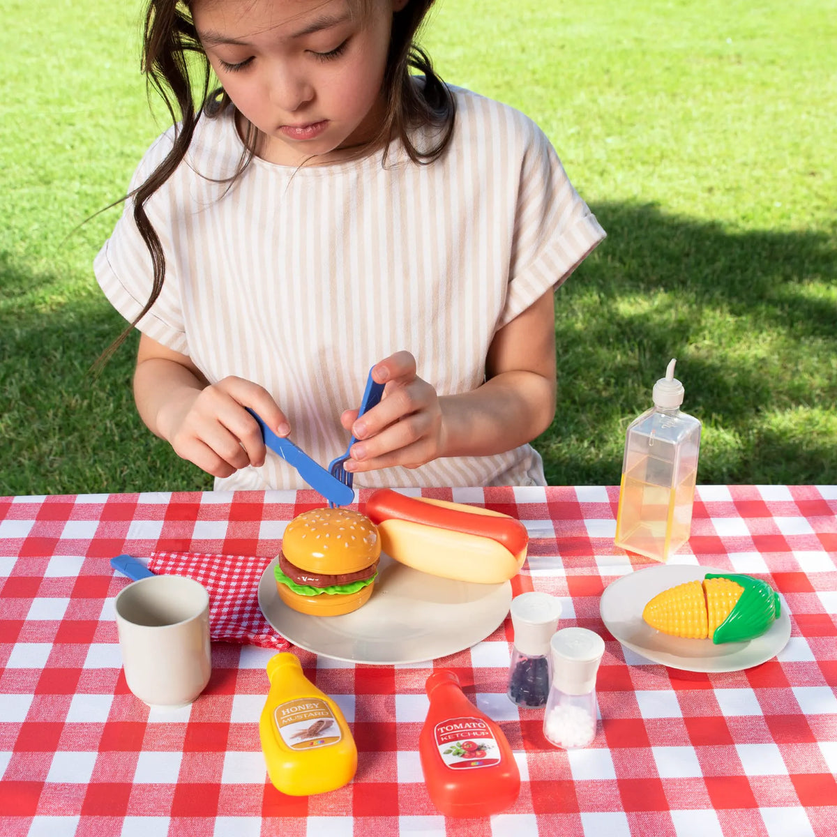 PLAY-ACT Barbecue Food & Accessories Toy Set, 27 Pieces