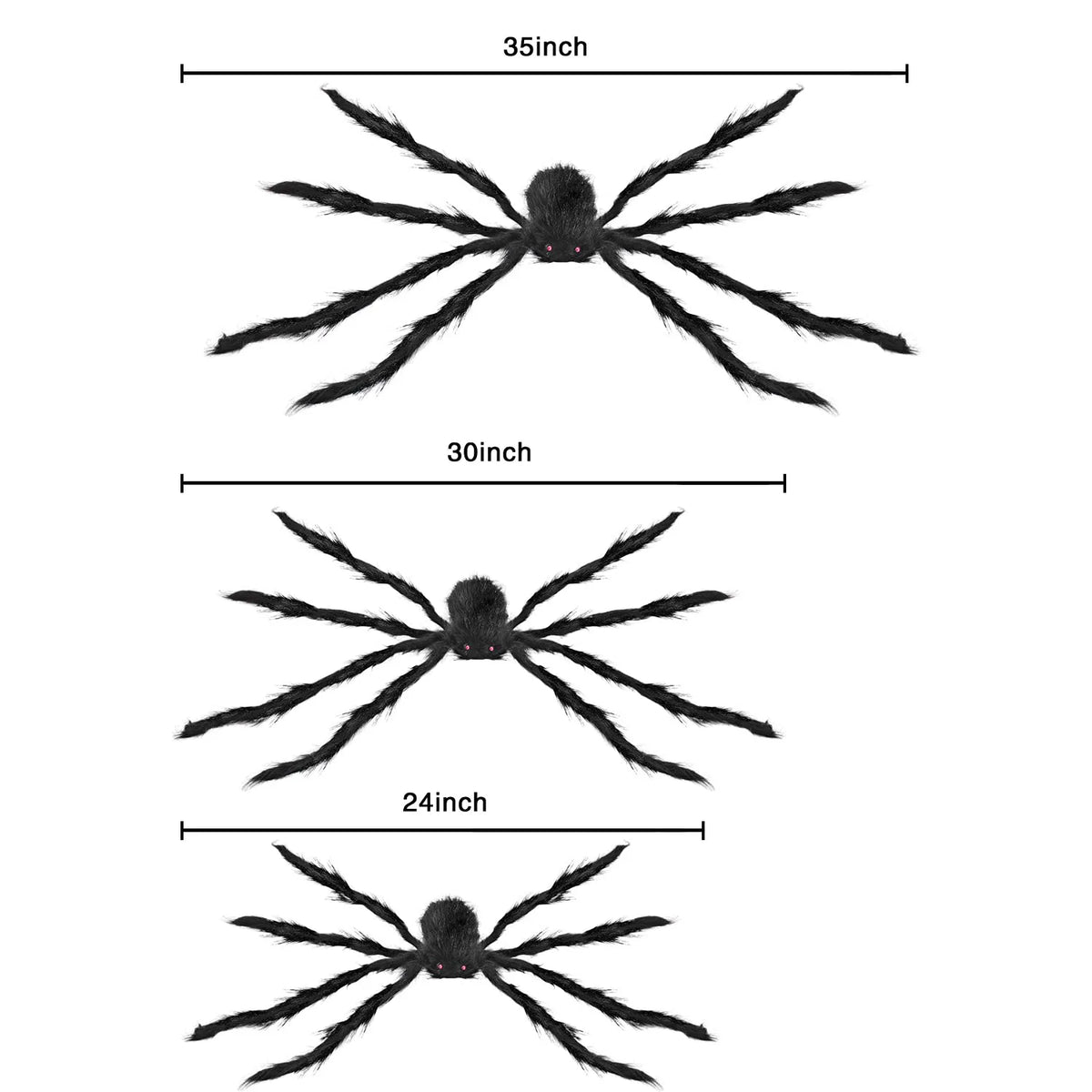 Realistic Hairy Spiders for Halloween (5-Pack)