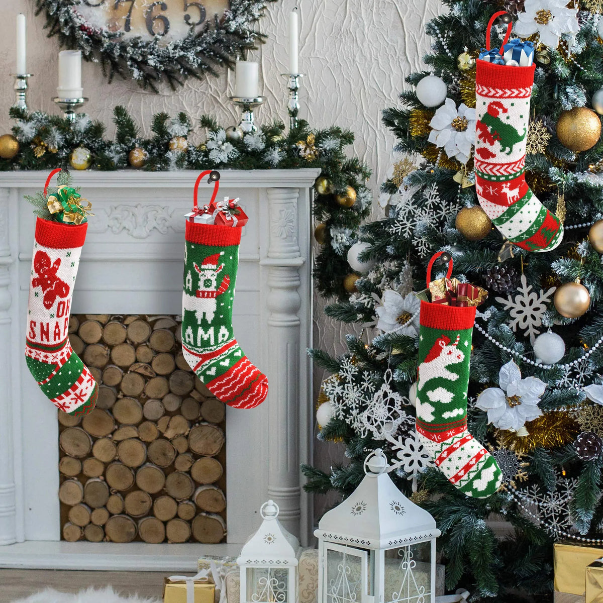 4-Pack 18-Inch Christmas Stockings