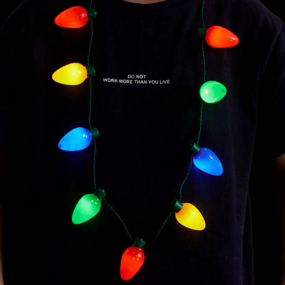 3-Pack Christmas Necklace with 9 Light Bulbs