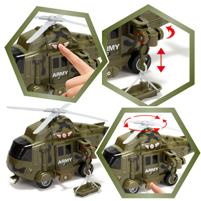 3-in-1 Friction-Powered Siren Military Vehicle Toy