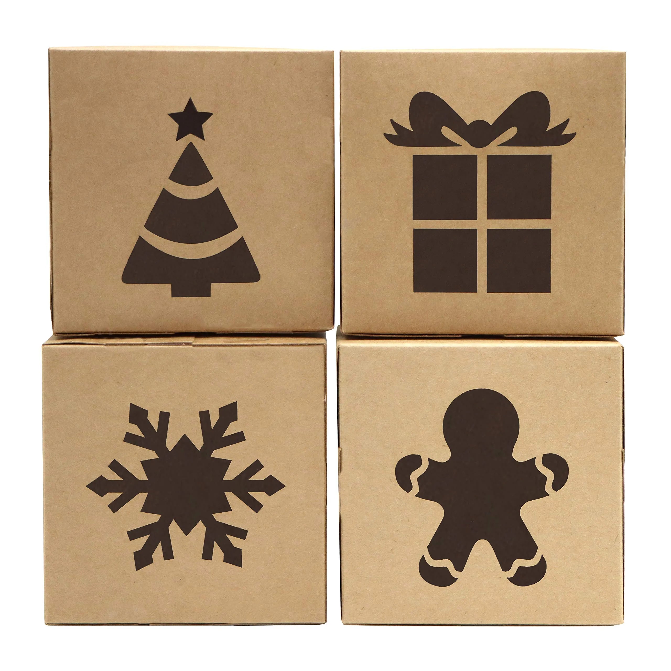 24 Kraft Cardboard Bakery Cookie Boxes