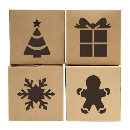 24 Kraft Cardboard Bakery Cookie Boxes