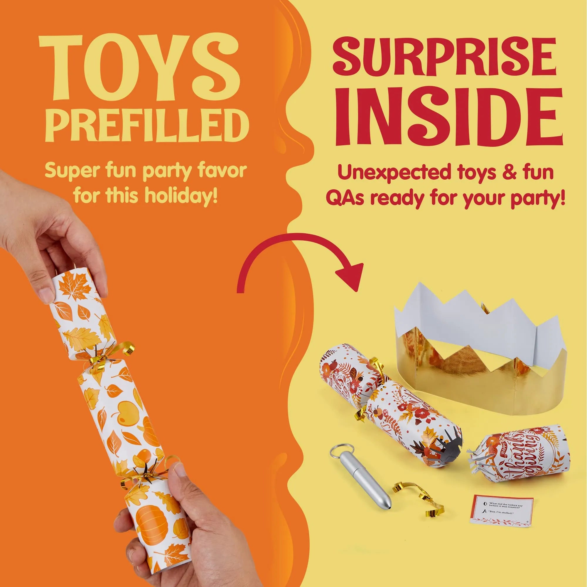 10-Piece Thanksgiving Cracker Set - Classic Design