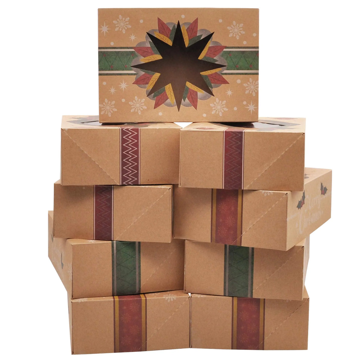 Kraft Christmas Cookie Boxes with Window, 24 Count