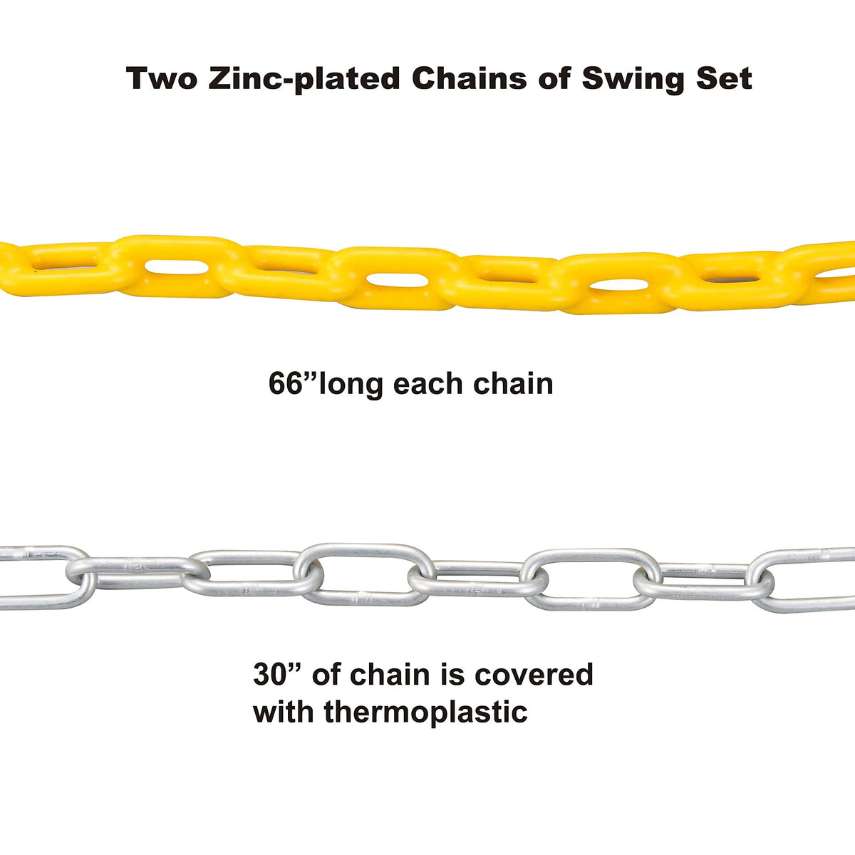 TURFEE Green Swing Seats with 66-Inch Chain, 2-Pack