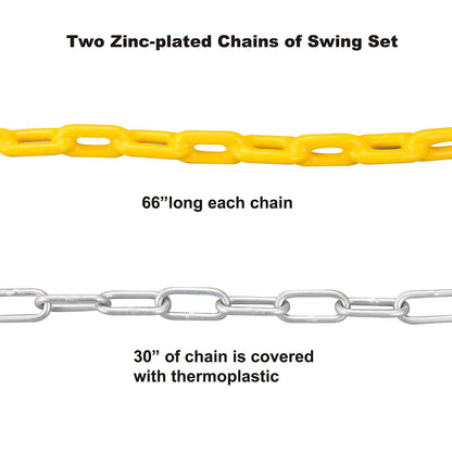 TURFEE Green Swing Seats with 66-Inch Chain, 2-Pack
