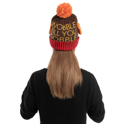 Thanksgiving Pom Pom Beanie Hats (Set of 2)