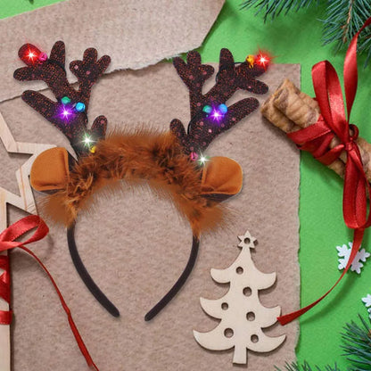 Christmas Light-Up Reindeer Headband (4 Pack)