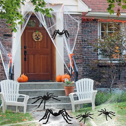 Realistic Hairy Spiders for Halloween (5-Pack)