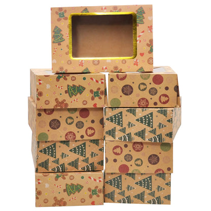 Christmas Foil Cookie Kraft Pattern Gift Box (24 Pcs)