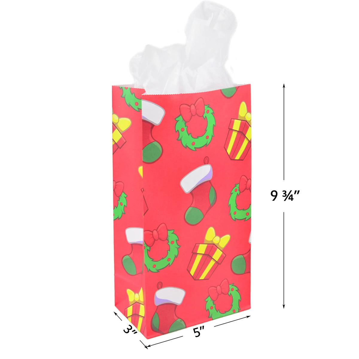 9.75-Inch Holiday Goody Bags (72-Pack)