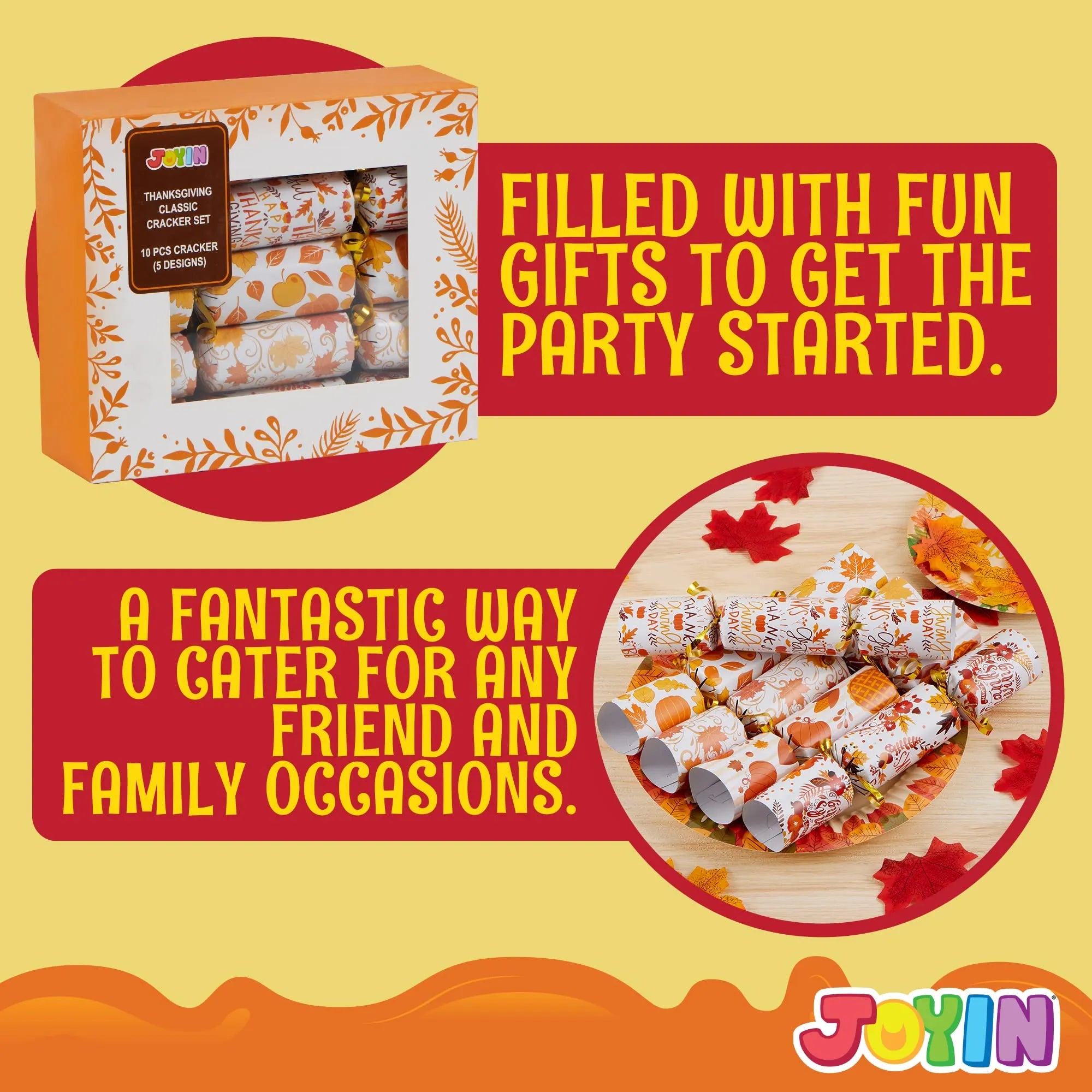 10-Piece Thanksgiving Cracker Set - Classic Design