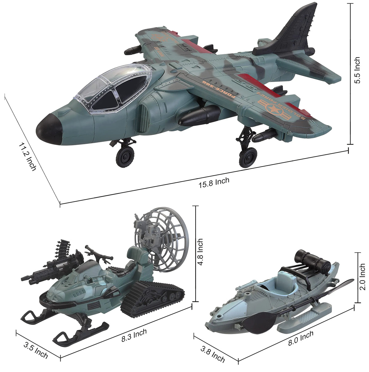 Camouflage Military Toy Set for Land and Air