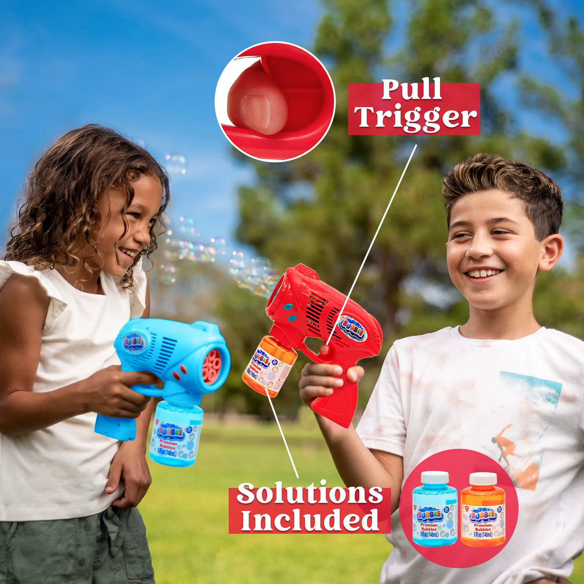 Red & Blue Bubble Guns