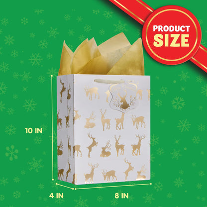 24-Pack Gold Foil Christmas Gift Bags