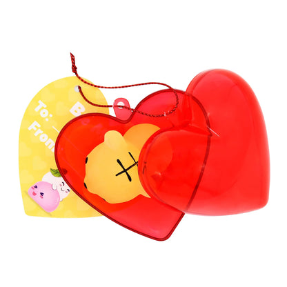 28-Piece Glow-in-the-Dark Mochi Squishy Toys Filled Hearts Set with Kids Valentine's Cards
