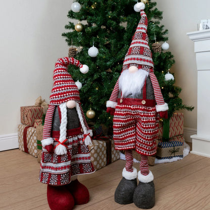 Tall Knitted Gnome Couple, 40 Inches