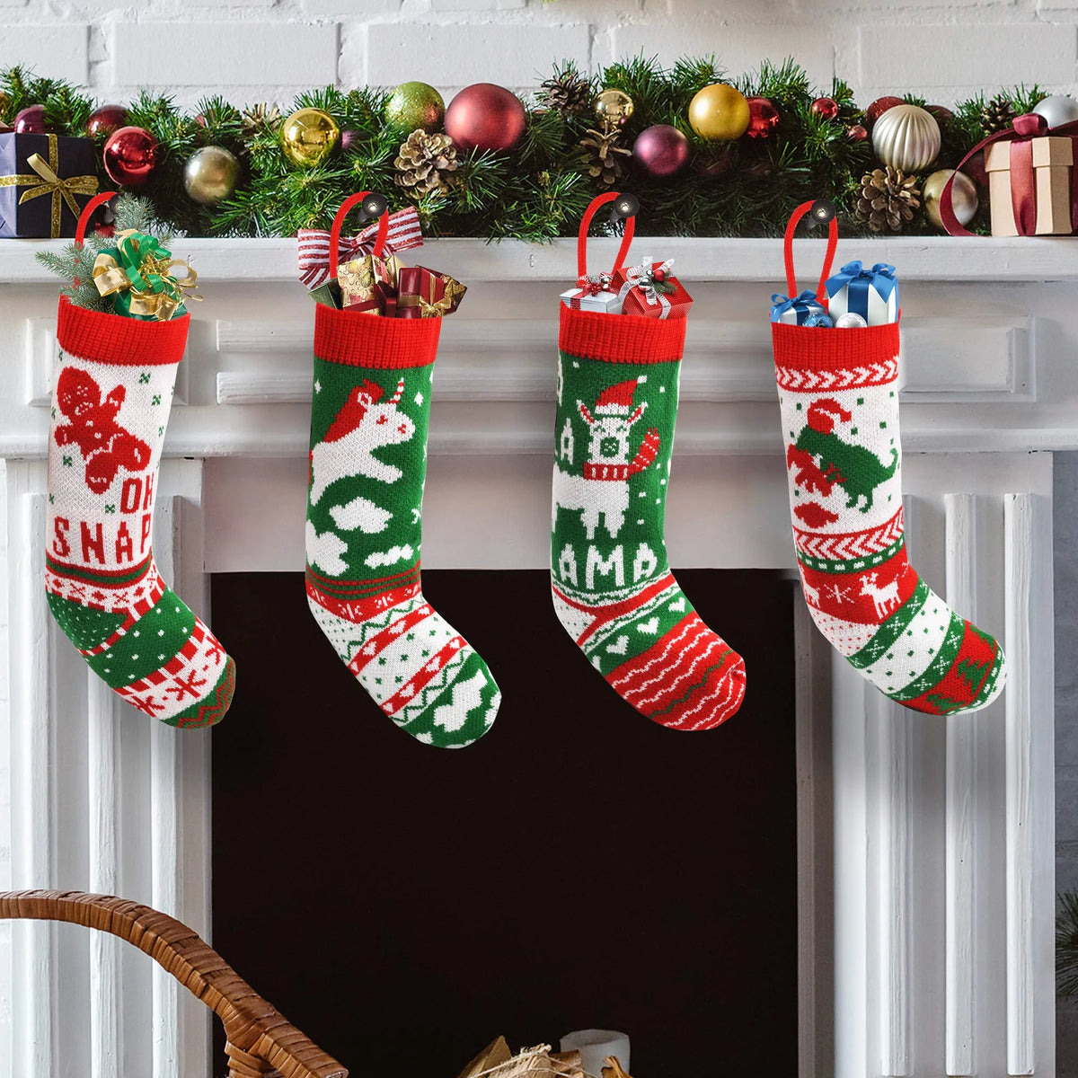 4-Pack 18-Inch Christmas Stockings