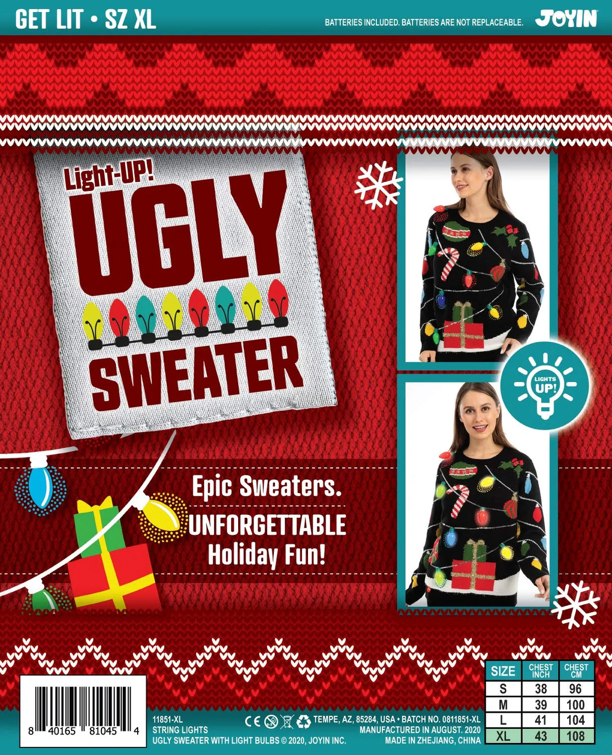 Women's Light-Up String Lights Ugly Sweater