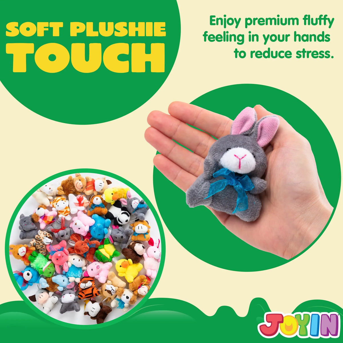 36-Piece Mini Plush Animal Toy Set (2.5-3 Inches, No Egg Shells)