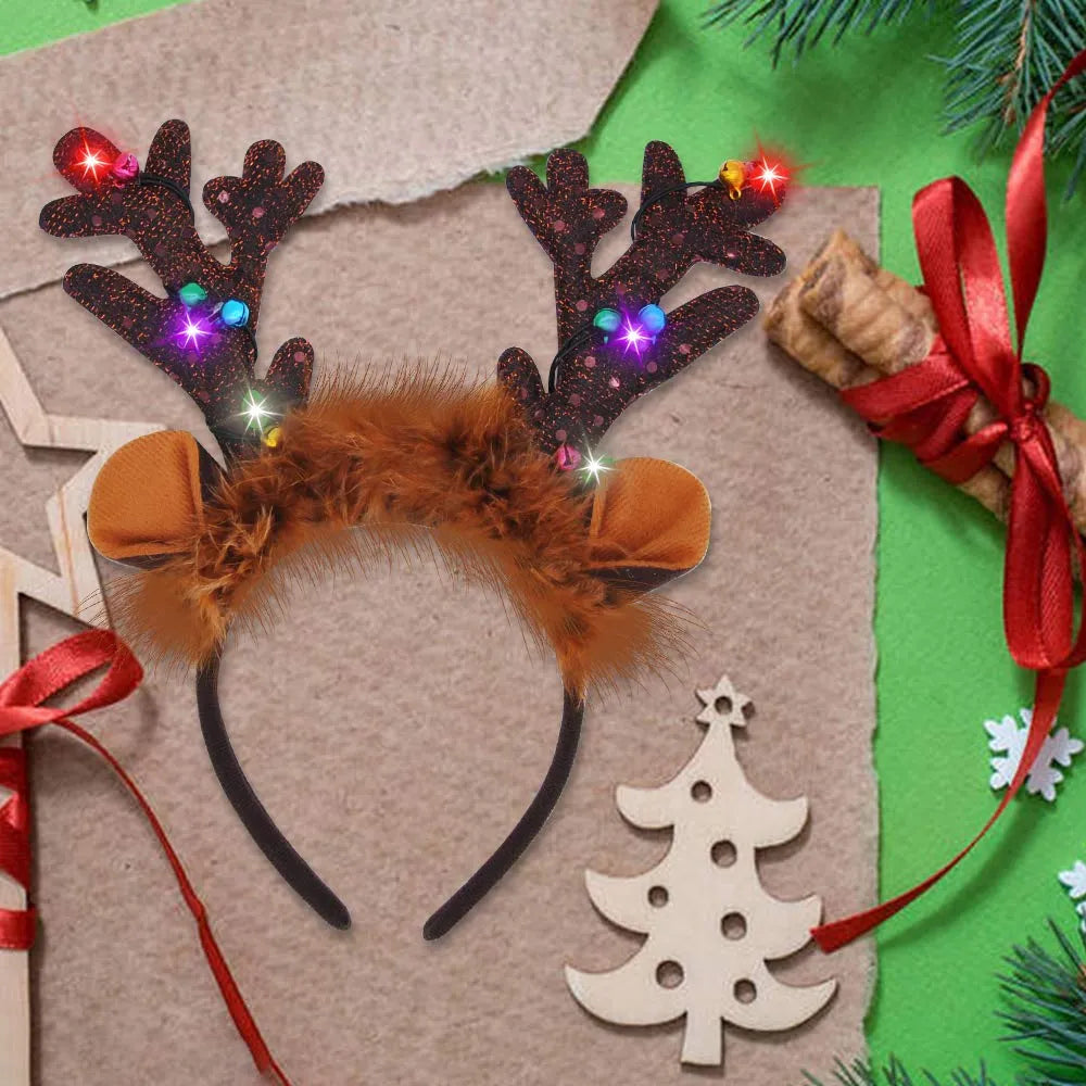 Christmas Light-Up Reindeer Headband (4 Pack)