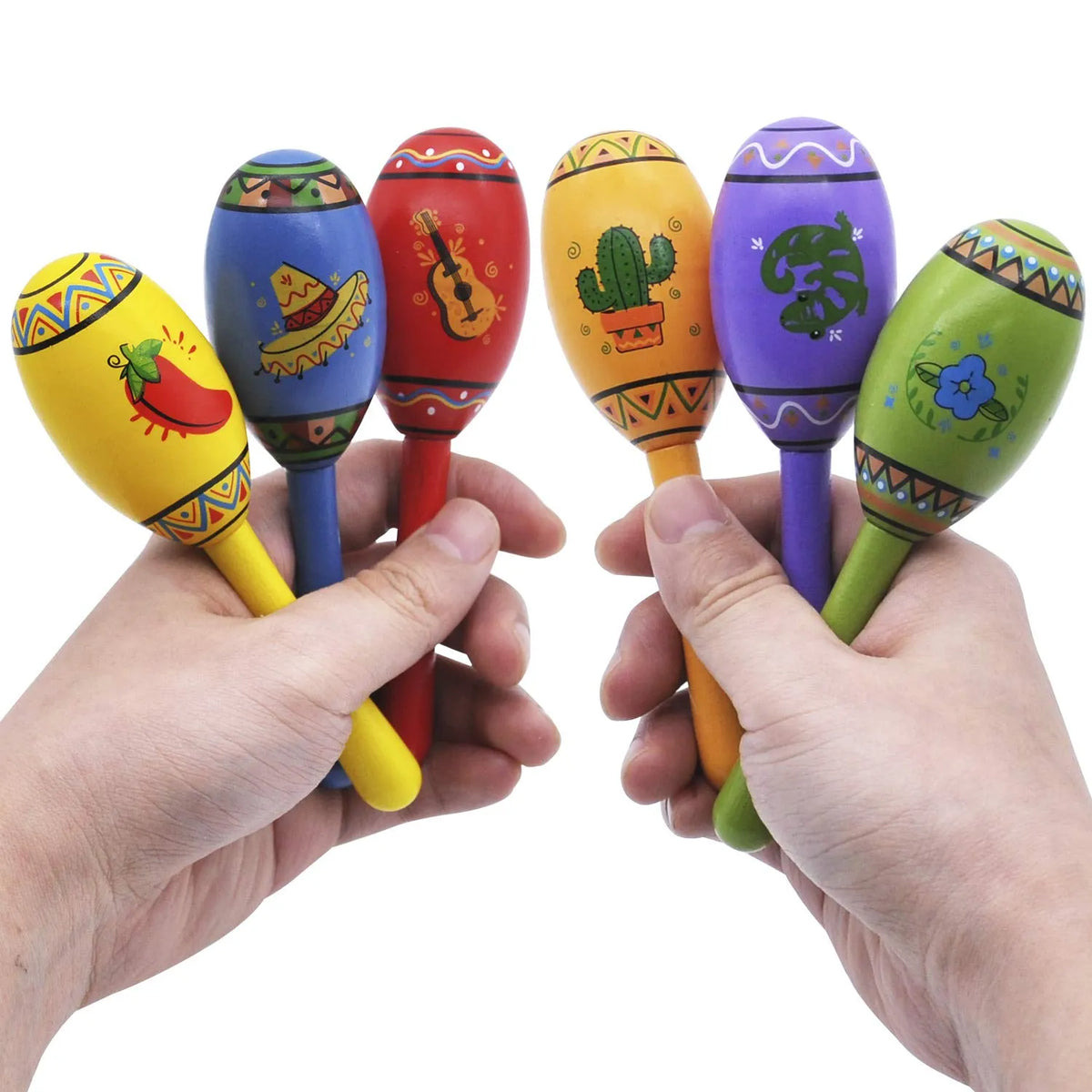 Mini Wooden Maracas (12-Pack)
