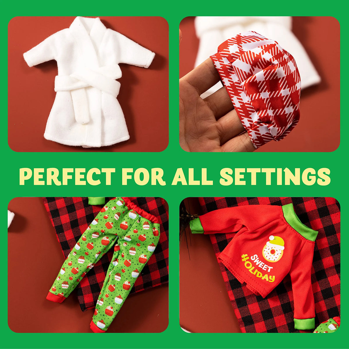 4-Pack Christmas Elf Doll Accessories