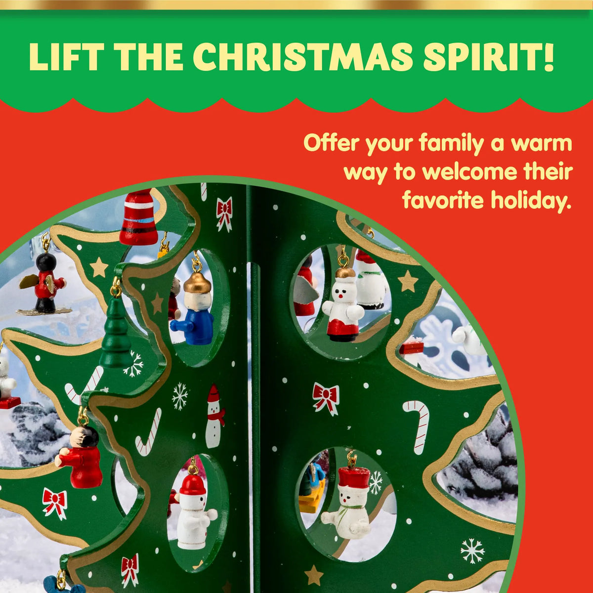 Wooden Tabletop Christmas Tree Advent Calendar
