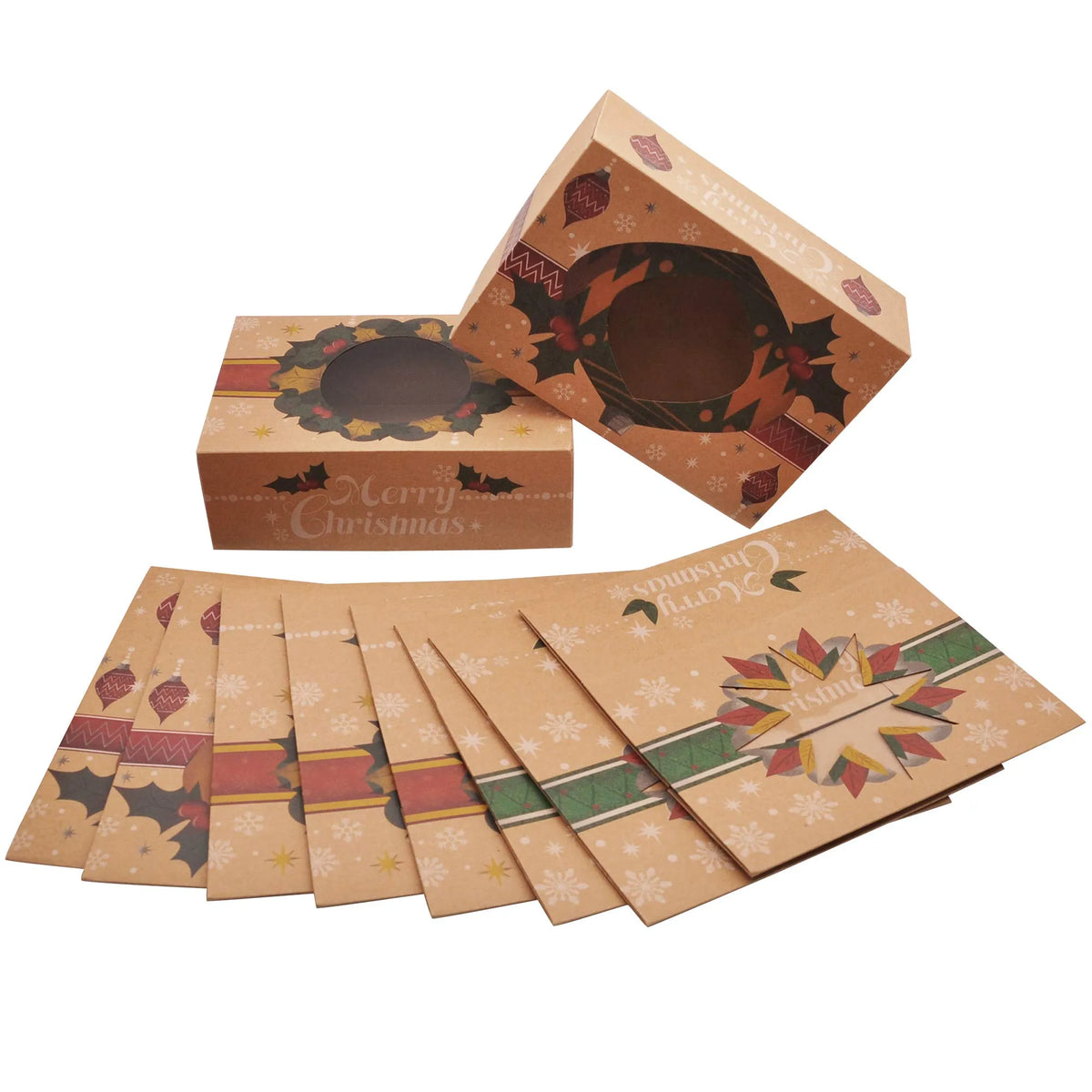Kraft Christmas Cookie Boxes with Window, 24 Count