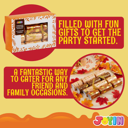 8-Piece Thanksgiving Cracker Set in Gold Theme