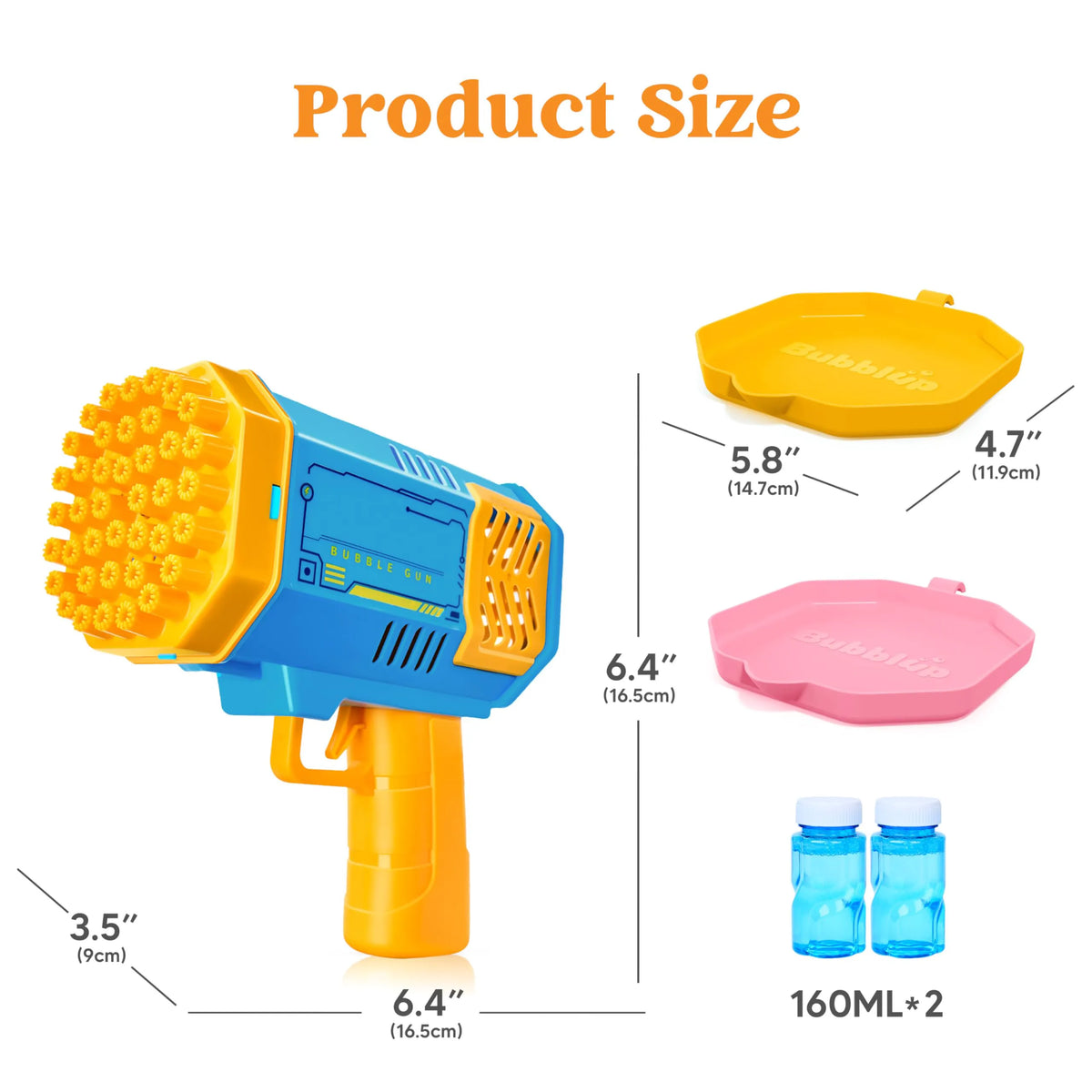 Sloosh 2-Pack Bubble Machine - Bazooka Rocket Bubble Gun Toy for Kids Ages 4-8, Adults, Party Favors, Summer, Wedding, Easter